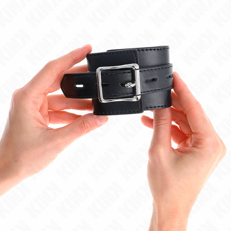 KINK - RESISTENZA DA POLSO NERA CON CINTURA NERA REGOLABILE 17-28 CM X 6 CM – Sistemare le manette – foto 4