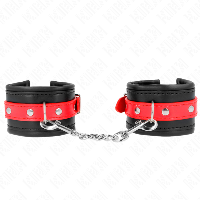 KINK - RESISTENZA DA POLSO NERA CON CINTURA ROSSA REGOLABILE 17-28 CM X 6 CM – Sistemare le manette – foto 2