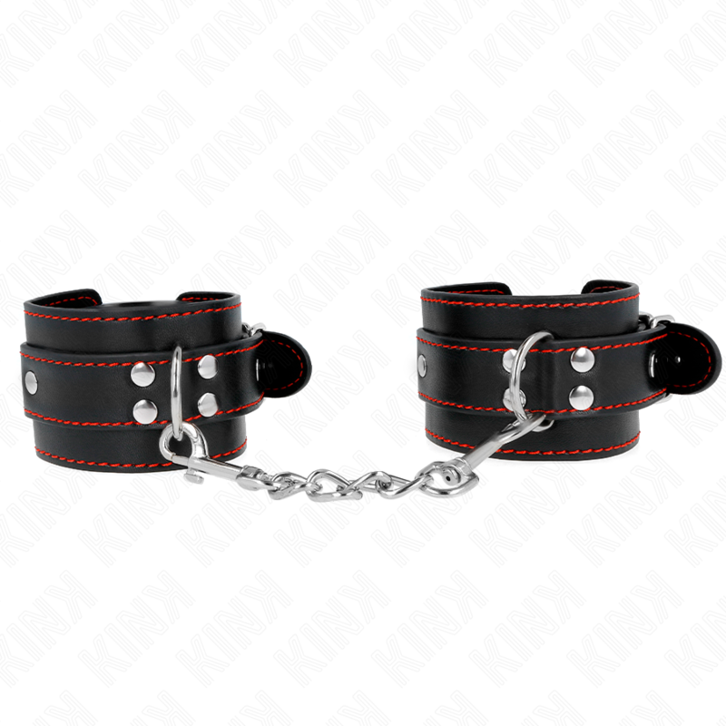 KINK - RESISTENZA DA POLSO NERA CON FODERA ROSSA REGOLABILE 20-28 CM X 5,5 CM – Sistemare le manette – foto 2