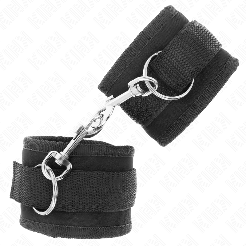 KINK - TENUTA DA POLSO IN NYLON HOOK&LOOP NERA MODELLO 2 REGOLABILE 18-35 CM X 6 CM – Sistemare le manette – foto 3