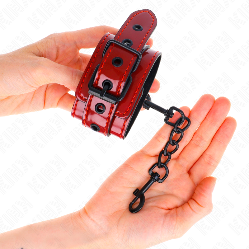 KINK - POLSINI DA POLSO ROSSO SCURO 23 X 5 CM – Sistemare le manette – foto 4
