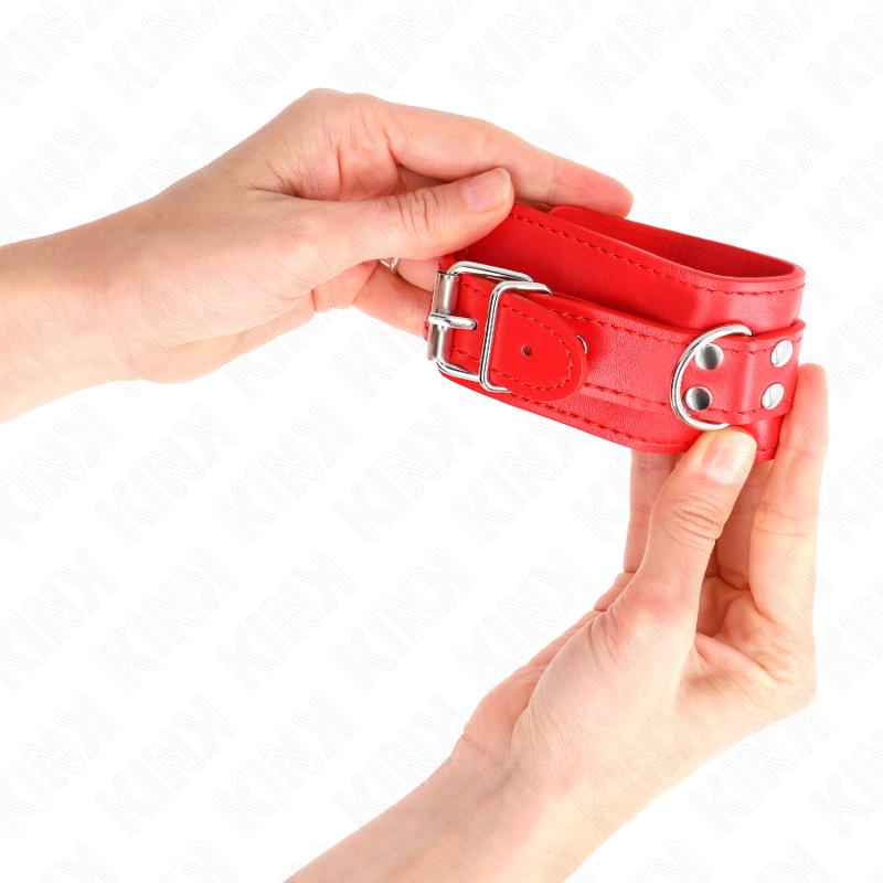 KINK - RESISTENZA DA POLSO SEMPLICE ROSSO REGOLABILE 20-23 CM X 5,5 CM – Sistemare le manette – foto 4
