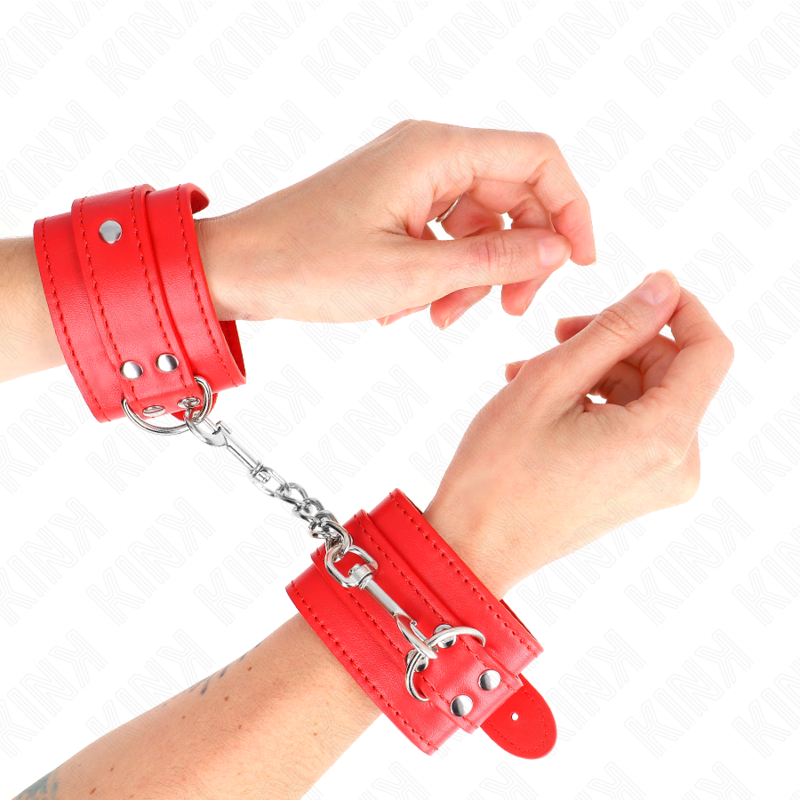 KINK - RESISTENZA DA POLSO SEMPLICE ROSSO REGOLABILE 20-23 CM X 5,5 CM – Sistemare le manette