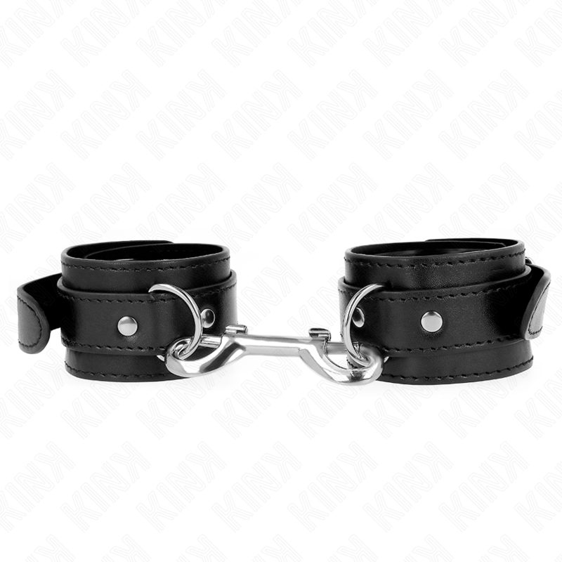 KINK - POTENZIALE DA POLSO FILA DI RIVETTI SINGOLA NERA REGOLABILE 17-28 CM X 5 CM – Sistemare le manette – foto 2