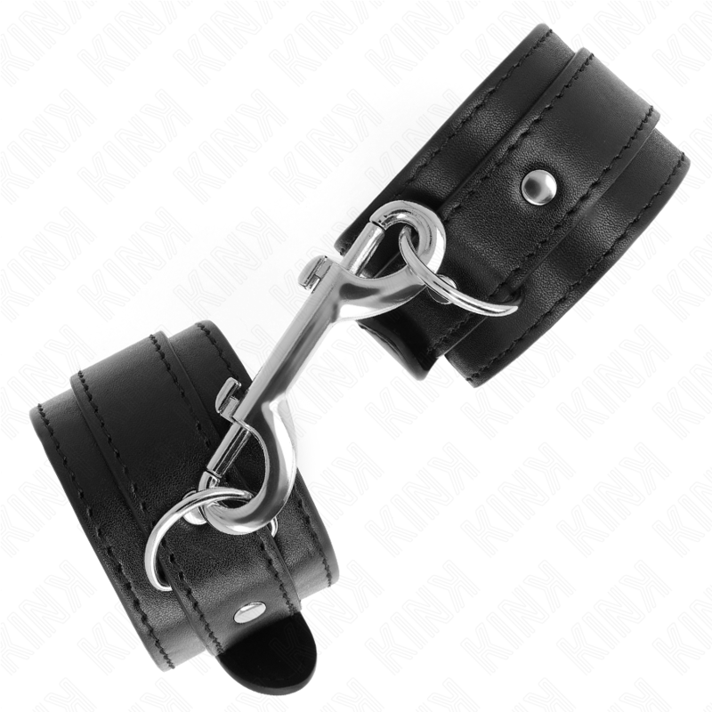 KINK - POTENZIALE DA POLSO FILA DI RIVETTI SINGOLA NERA REGOLABILE 17-28 CM X 5 CM – Sistemare le manette – foto 3