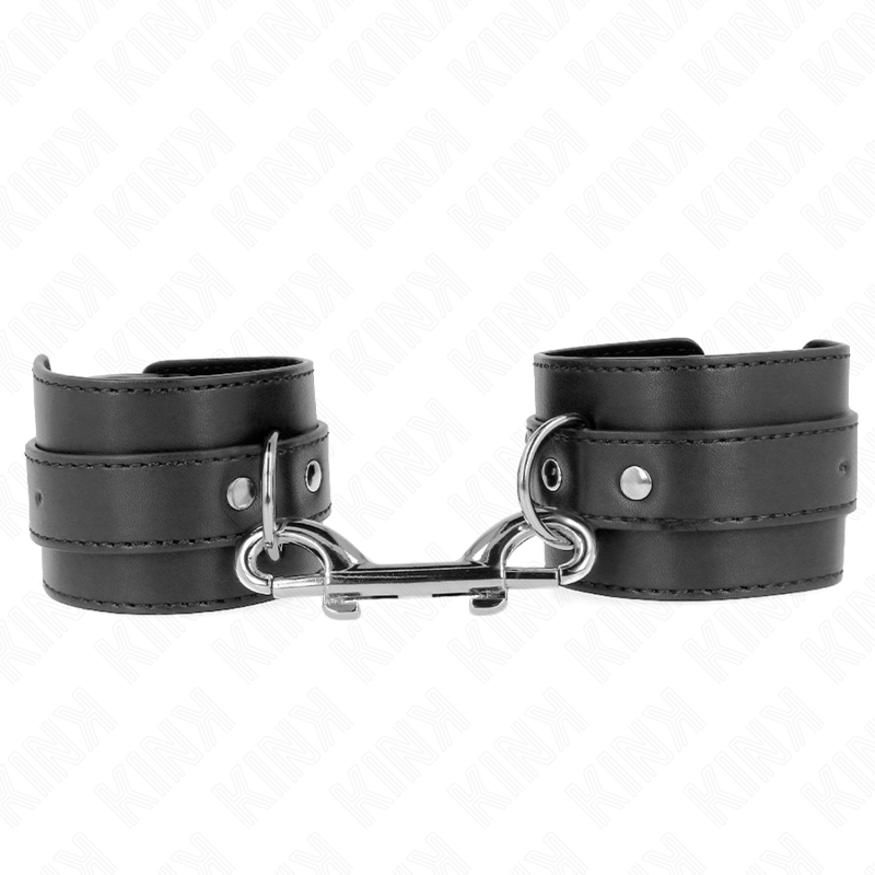KINK - TENUTA DA POLSO-FILA DI RIVETTI SINGOLA E FIBBIA GRANDE NERA REGOLABILE 17-28 CM X 5 CM – Sistemare le manette – foto 2