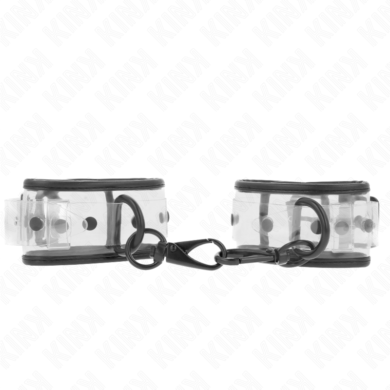 KINK - POLSINI DA POLSO TRASPARENTI REGOLABILI 18-30 CM X 5,5 CM – Sistemare le manette – foto 2
