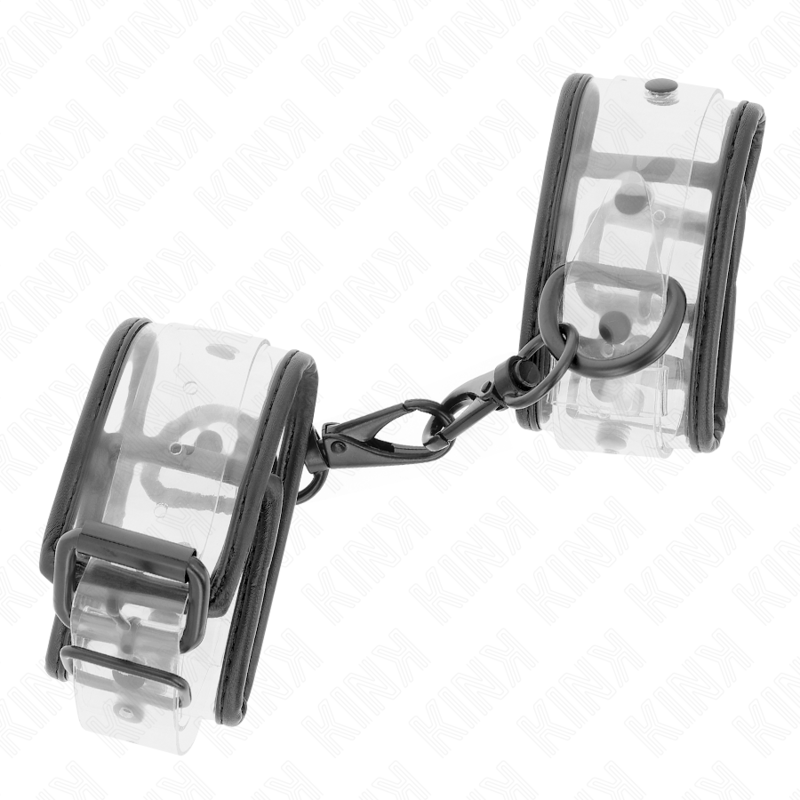 KINK - POLSINI DA POLSO TRASPARENTI REGOLABILI 18-30 CM X 5,5 CM – Sistemare le manette – foto 3
