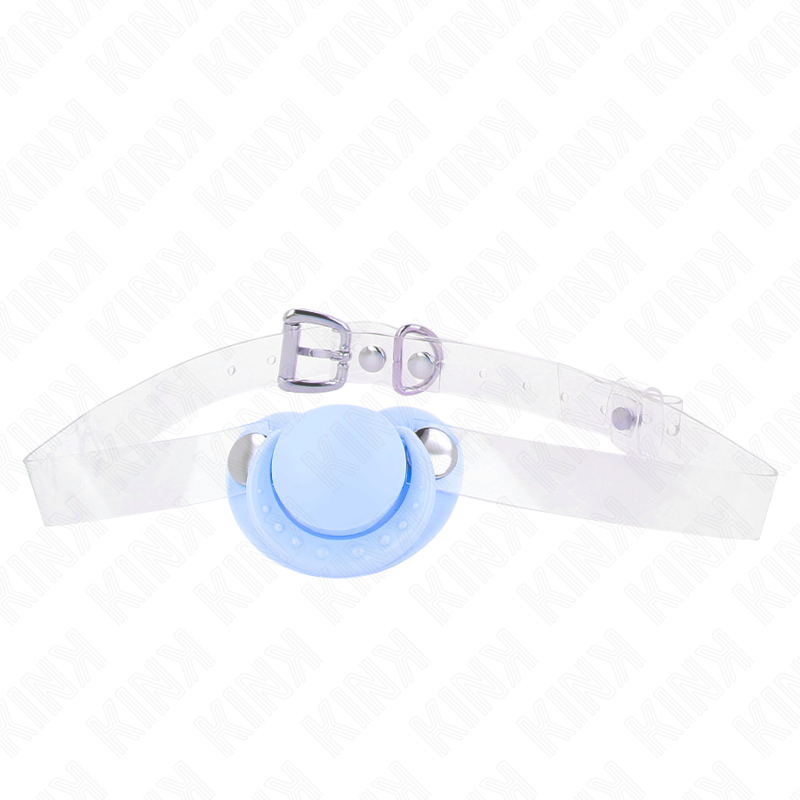 KINK - BAVAGLIO A FORMA DI CIUCCIO AZZURRO 5.5 x 4 CM REGOLABILE 43-60 CM – Mascelle