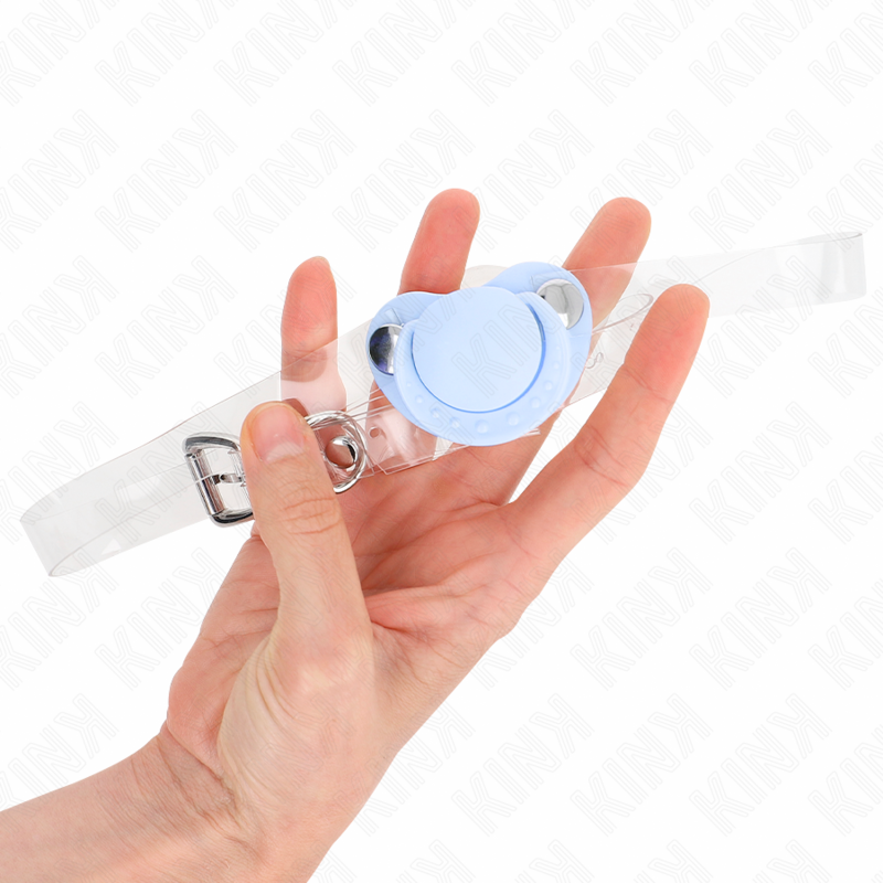 KINK - BAVAGLIO A FORMA DI CIUCCIO AZZURRO 5.5 x 4 CM REGOLABILE 43-60 CM – Mascelle – foto 2
