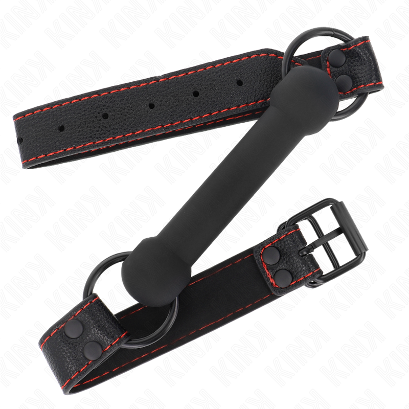 KINK - BONE GAG CON CINTURINO IN SIMILPELLE NERO REGOLABILE 41-57 CM – Mascelle – foto 2