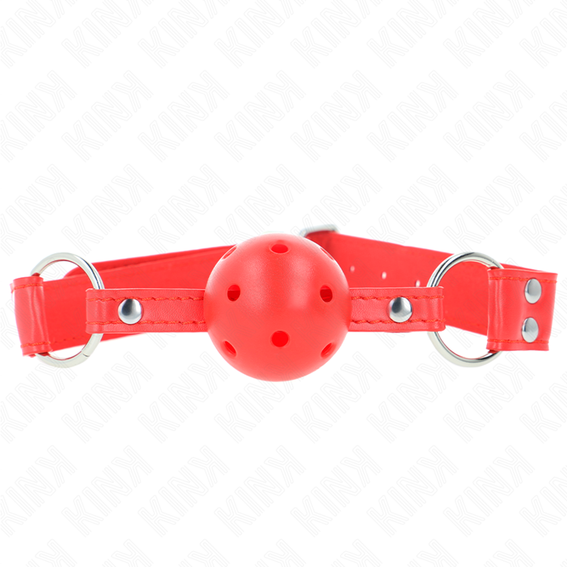 KINK - BALL GAG COMPLETO ROSSO CAVO DURO 62 x 2 CM – Mascelle