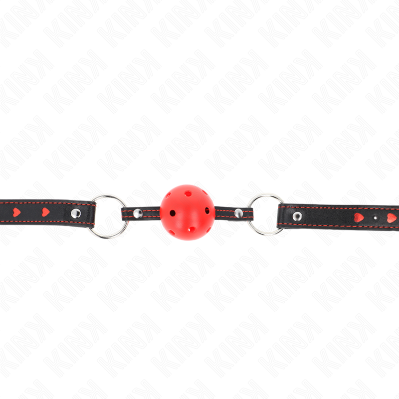 KINK - BALL GAG HOLLOW HARD ROSSO MODELLO 2 65 x 2,5 CM – Mascelle – foto 3