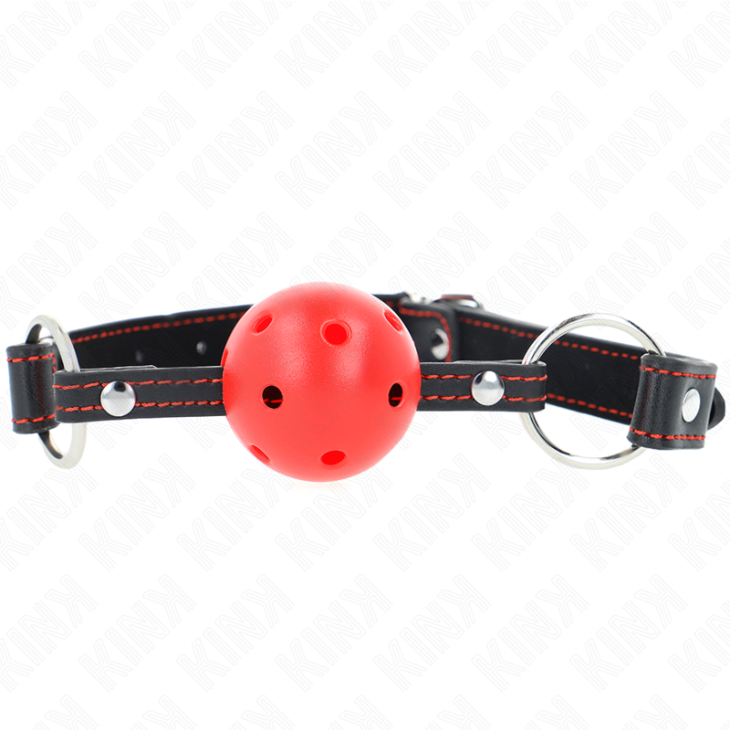 KINK - BALL GAG HOLLOW HARD ROSSO MODELLO 2 65 x 2,5 CM – Mascelle