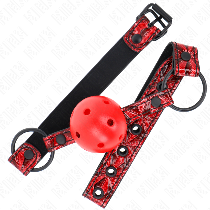 KINK - PALLA CON MOTIVO A DIAMANTI 4.5 CM MODELLO GAG 1 64.5 CM REGOLABILE 42-60 CM – Mascelle – foto 2
