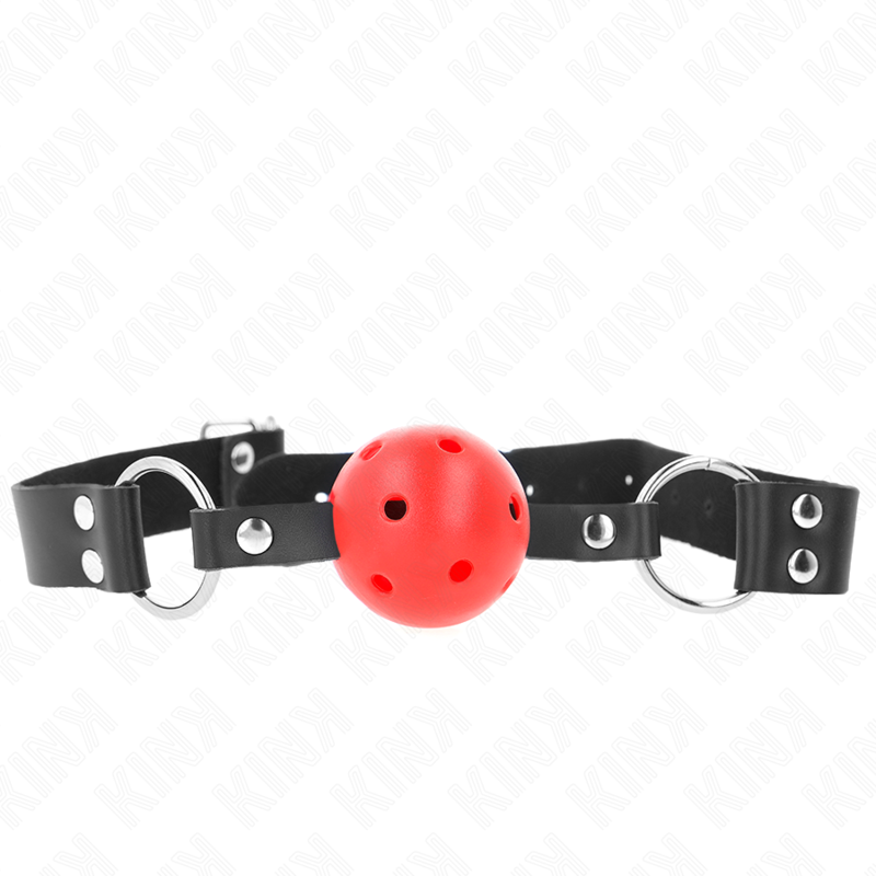 KINK - PALLA TRASPIRANTE BAVAGLIO 4 CM CON DOPPIO RIVETTO ROSSO 62,5 x 2,5 CM REGOLABILE 42-58 CM – Mascelle