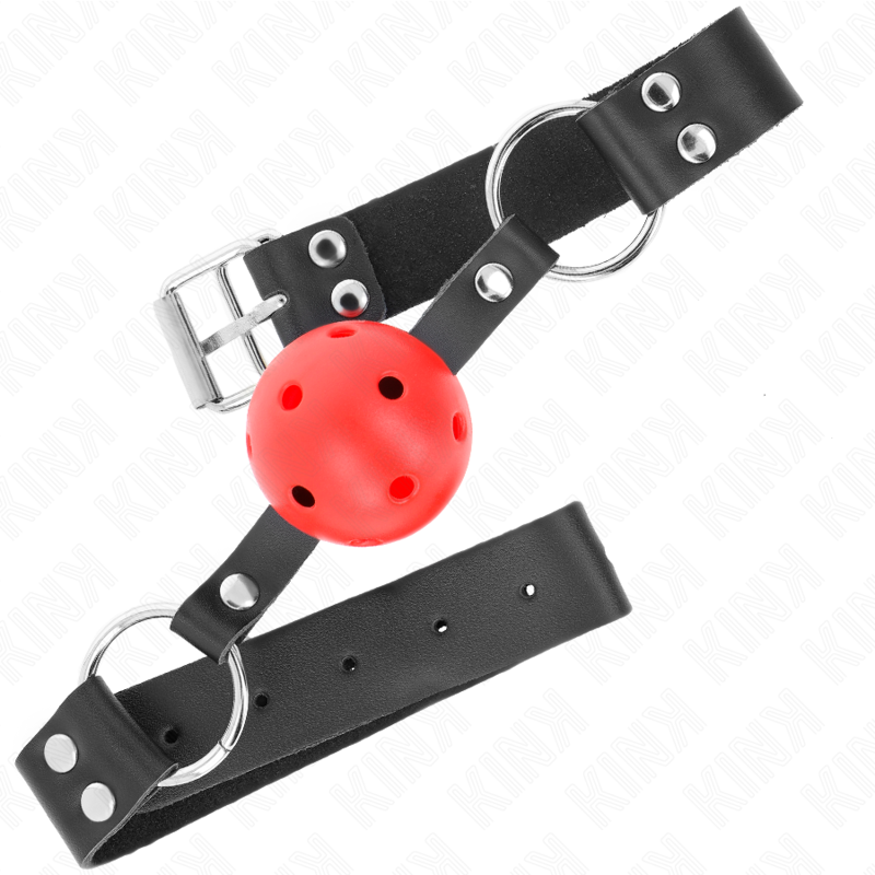KINK - PALLA TRASPIRANTE BAVAGLIO 4 CM CON DOPPIO RIVETTO ROSSO 62,5 x 2,5 CM REGOLABILE 42-58 CM – Mascelle – foto 2