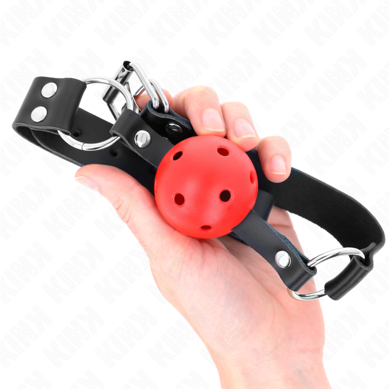 KINK - PALLA TRASPIRANTE BAVAGLIO 4 CM CON DOPPIO RIVETTO ROSSO 62,5 x 2,5 CM REGOLABILE 42-58 CM – Mascelle – foto 4