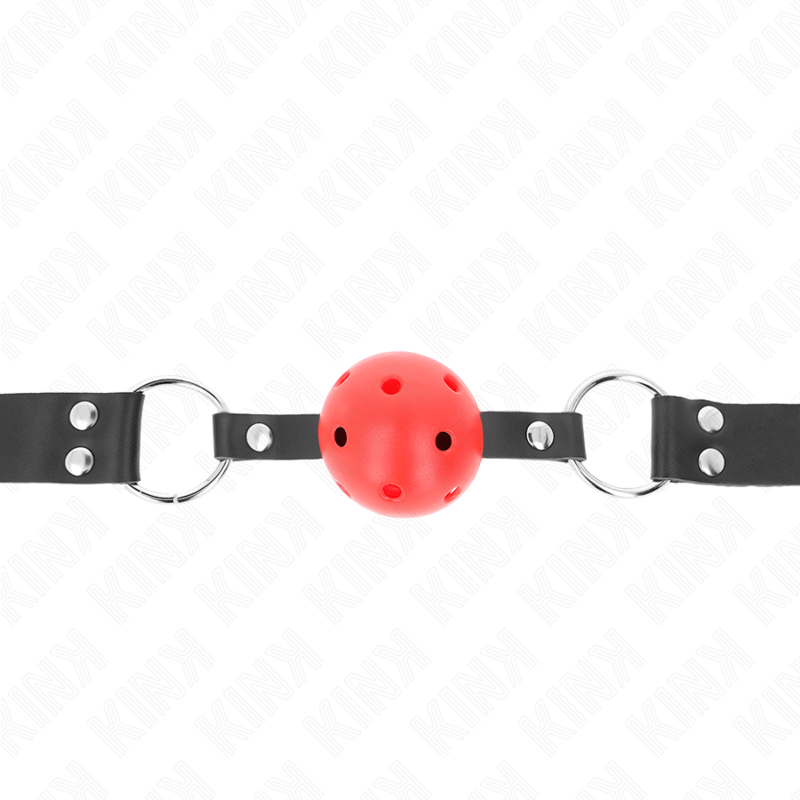 KINK - PALLA TRASPIRANTE BAVAGLIO 4 CM CON DOPPIO RIVETTO ROSSO 62,5 x 2,5 CM REGOLABILE 42-58 CM – Mascelle – foto 3