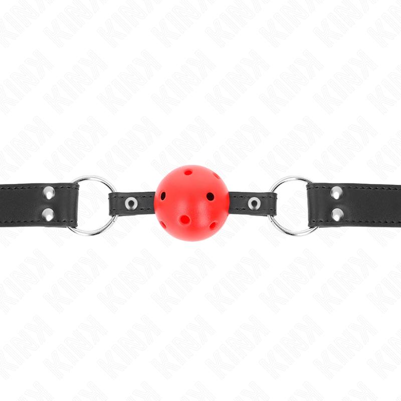 KINK - BAVAGLIO SFERA TRASPIRANTE 4 CM CON DOPPIO RIVETTO IN CUOIO 62,5 x 2,5 CM REGOLABILE 42-58 CM – Mascelle – foto 3