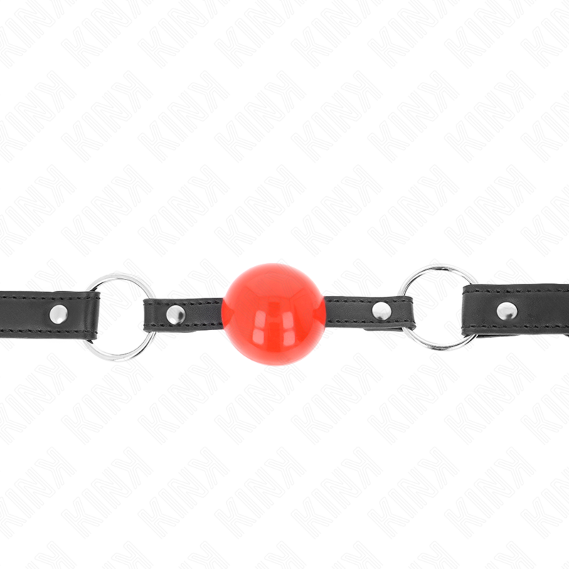KINK - BALL 4 CM GAG CON SERRATURA SFERA ROSSA CINTURINO NERO 60 x 2 CM – Mascelle