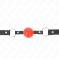 KINK - BALL 4 CM GAG CON SERRATURA SFERA ROSSA CINTURINO NERO 60 x 2 CM – Mascelle