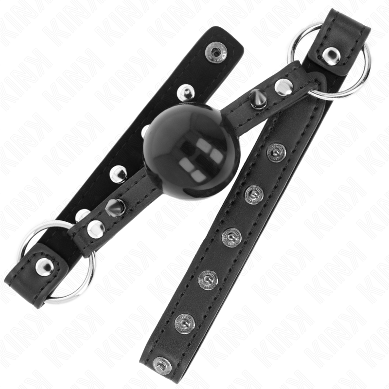 KINK - BALL GAG 4 CM CON RIVETTO PUNTA E CHIUSURA A SCATTO 65 x 2 CM – Mascelle – foto 2