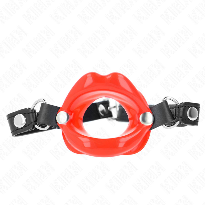 KINK - BAVAGLIO LIP 8 CM CON CINTURINO IN SIMILPELLE ROSSO 63 x 2 CM REGOLABILE 39-58 CM – Mascelle