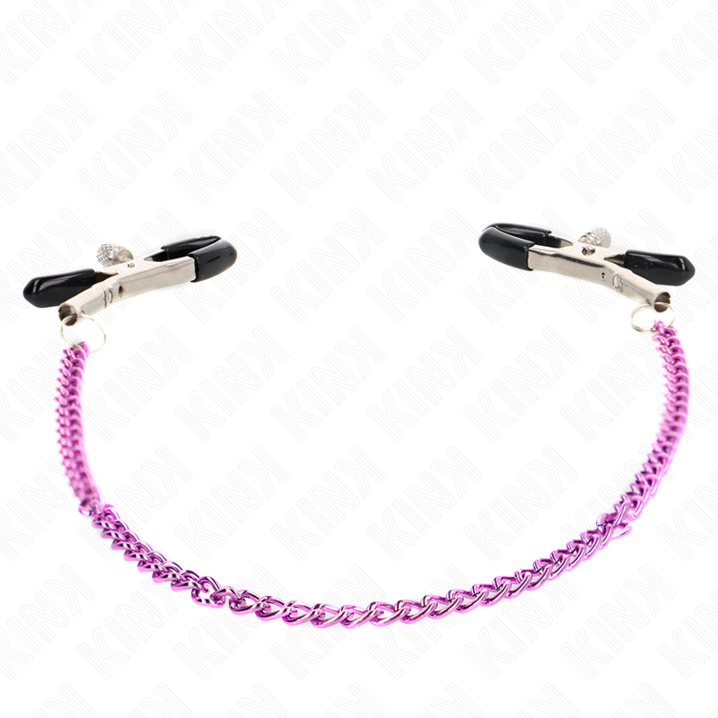 KINK - MORSETTI PER CAPEZZOLI A CATENA VIOLA 30 CM – Morsetti per capezzoli per sadomasochismo – foto 4