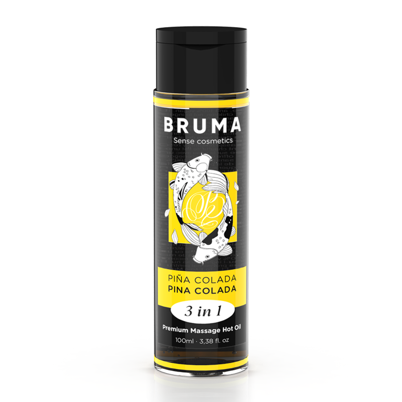 BRUMA - OLIO DA MASSAGGIO PREMIUM EFFETTO CALORE SAPORE PINA COLADA 3 IN 1 - 100 ML – Con effetto termico – foto 2
