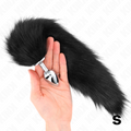 KINK - PLUG ANALE TAGLIA S 7 X 3 CM CON CODA SINTETICA 40 CM NERO – Plug anale BDSM