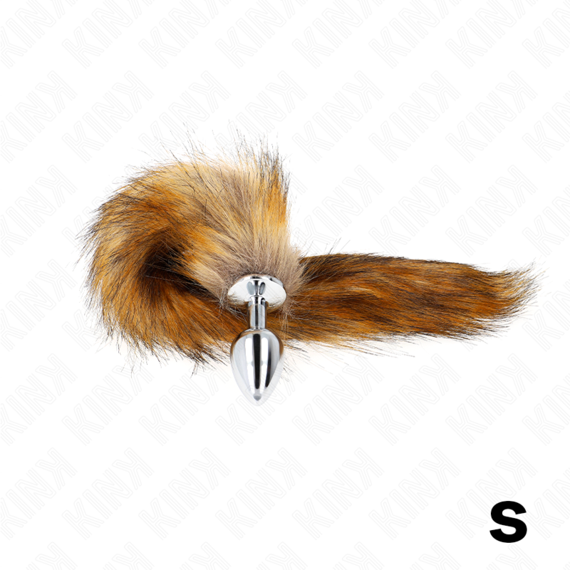 KINK - PLUG ANALE TAGLIA S 7 X 3 CM CON CODA SINTETICA 40 CM MARRONE – Plug anale BDSM – foto 3