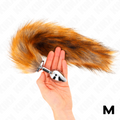 KINK - PLUG ANALE MISURA M 8 X 3,5 CM CON CODA SINTETICA 40 CM MARRONE – Plug anale BDSM