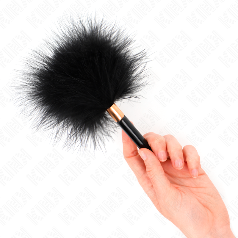 KINK - PIUME TICKLE IN METALLO ORO NERO 18 CM – Piume