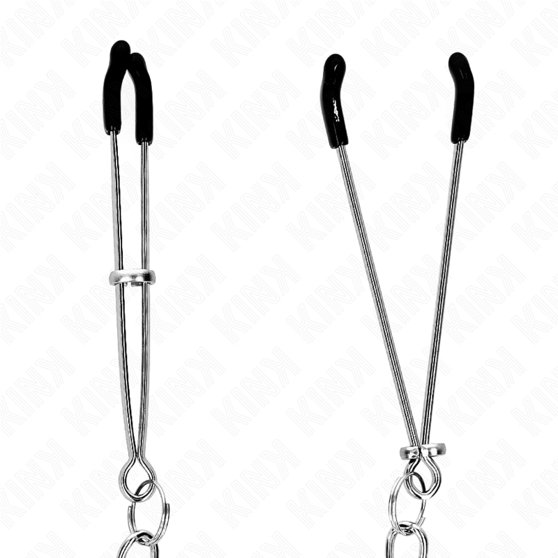 KINK - PINZE PER CAPEZZOLI SOTTILI CON CATENA SPESSA 30 CM – Morsetti per capezzoli per sadomasochismo – foto 4