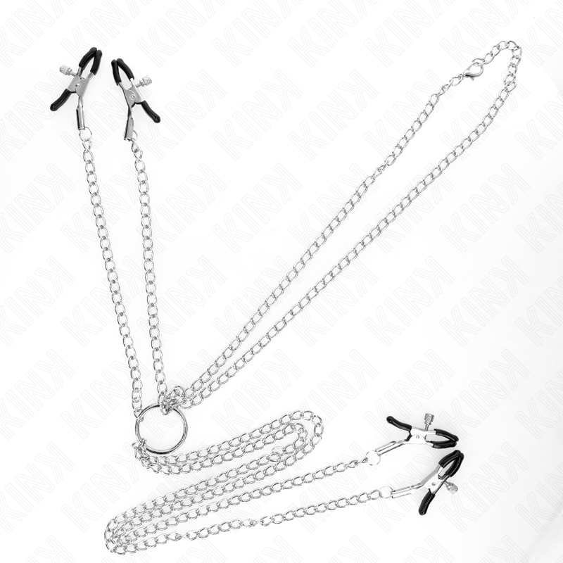 KINK - 4 MORSETTI PER CAPEZZOLI E CLIT REGOLABILI ARGENTO – Pinze per clitoride BDSM – foto 4