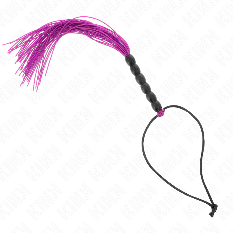 KINK - MINI FRUSTA IN SILICONE CON 6 PERLINE VIOLA 26 CM – Fruste BDSM – foto 2