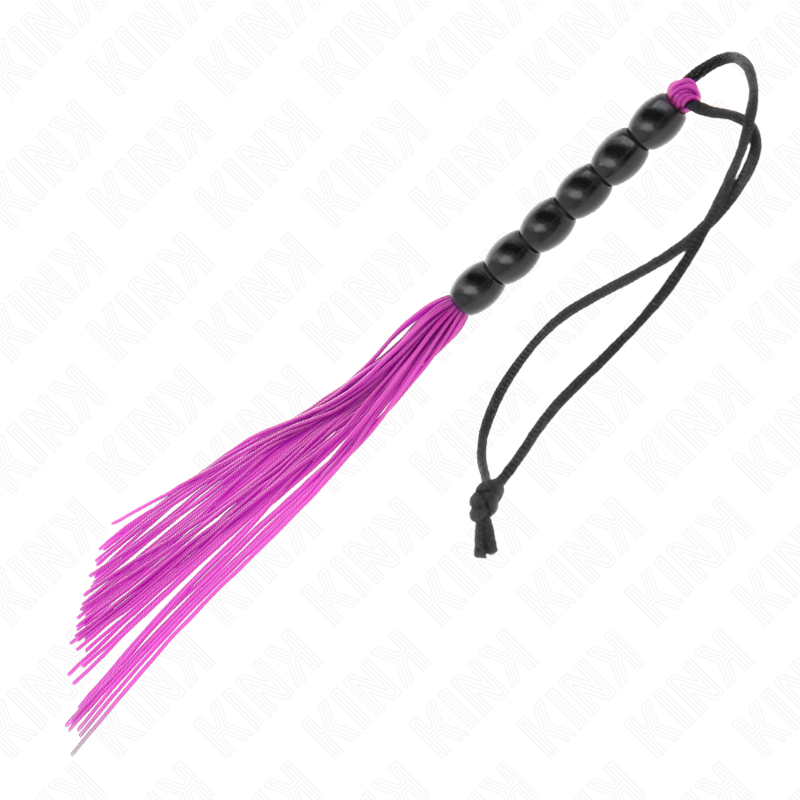KINK - MINI FRUSTA IN SILICONE CON 6 PERLINE VIOLA 26 CM – Fruste BDSM – foto 4