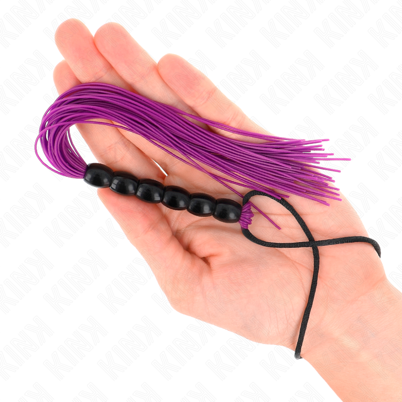 KINK - MINI FRUSTA IN SILICONE CON 6 PERLINE VIOLA 26 CM – Fruste BDSM – foto 3