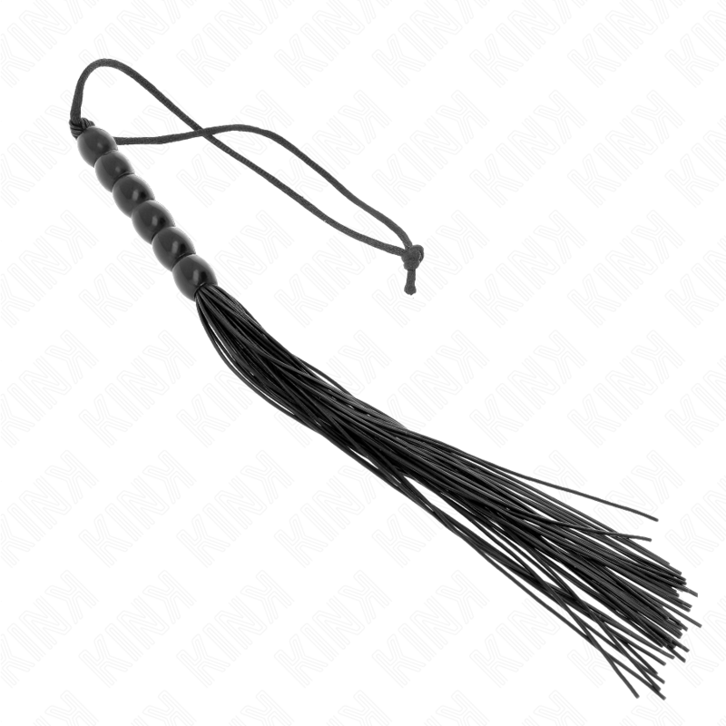 KINK - MINI FRUSTA IN SILICONE CON 6 PERLINE NERE 26 CM – Fruste BDSM – foto 4
