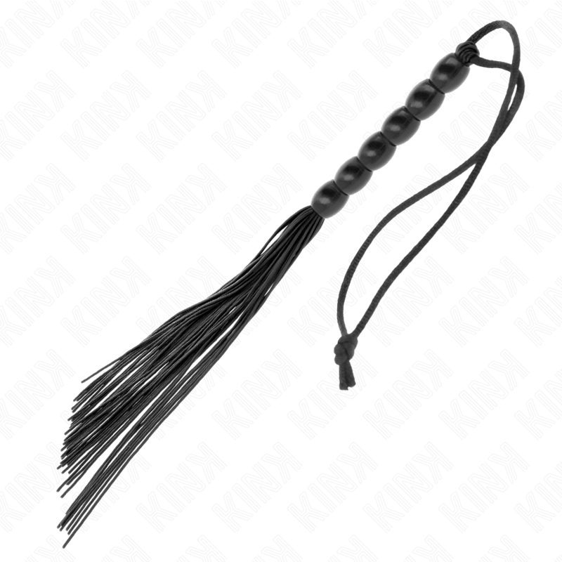 KINK - MINI FRUSTA IN SILICONE CON 6 PERLINE NERE 26 CM – Fruste BDSM – foto 5