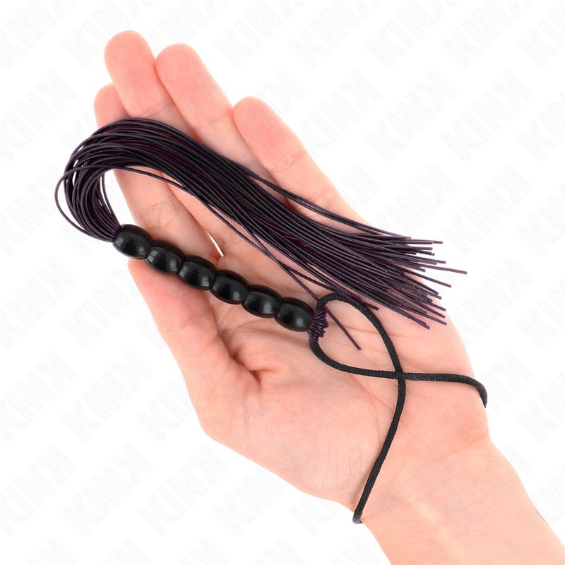 KINK - MINI FRUSTA IN SILICONE CON 6 PERLINE NERE 26 CM – Fruste BDSM – foto 3
