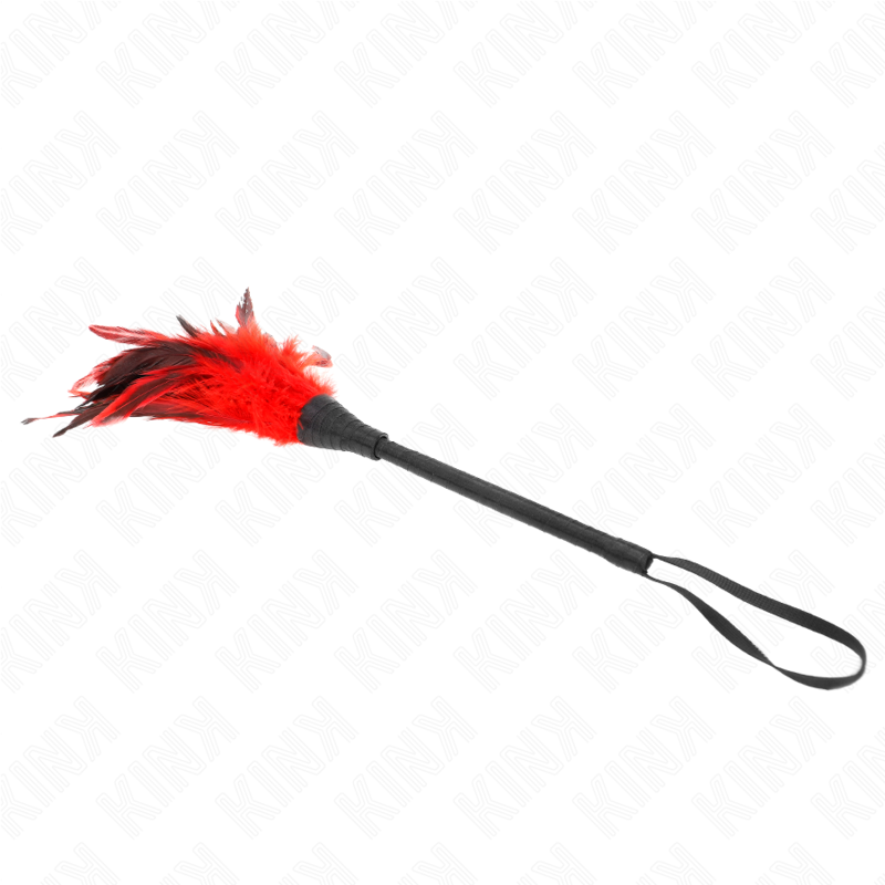 KINK - PIUME DI POLLO SOLLEGATO A FORMA DI CORNO ROSSO 36 CM – Piume – foto 3