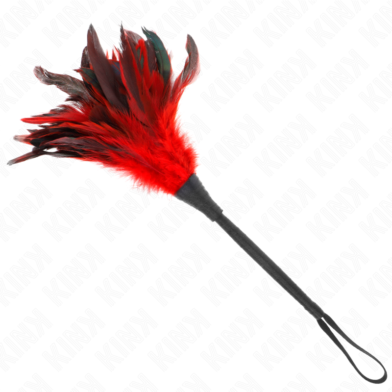 KINK - PIUME DI POLLO SOLLEGATO A FORMA DI CORNO ROSSO 36 CM – Piume – foto 2