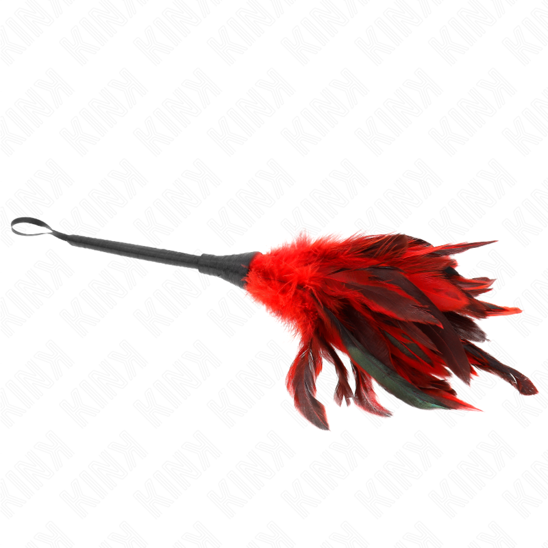 KINK - PIUME DI POLLO SOLLEGATO A FORMA DI CORNO ROSSO 36 CM – Piume – foto 4