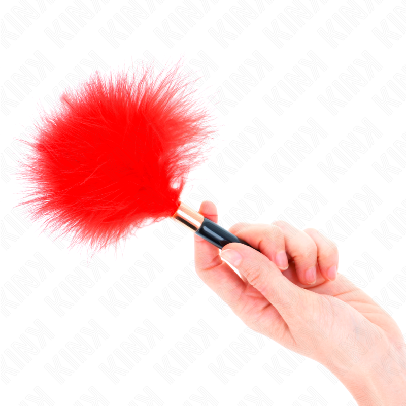 KINK - PIUME TICKLE IN METALLO ORO ROSSO 18 CM – Piume