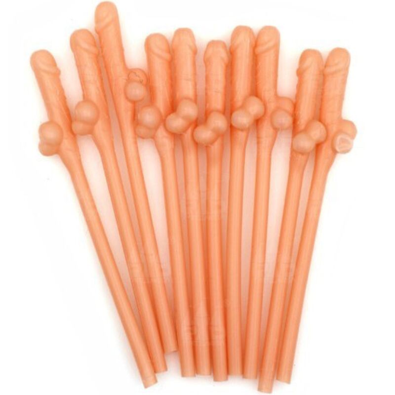 DIABLO PICANTE - 10 CANNUCCE A FORMA DI PENE – Cannucce sessuali divertenti