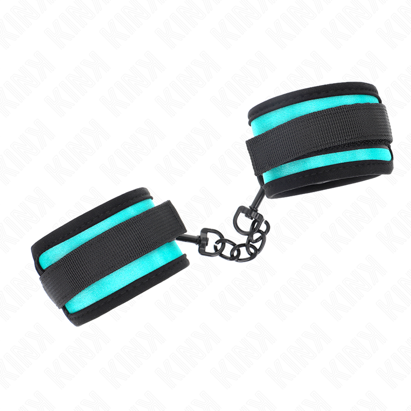 KINK - TENUTA DA POLSO IN NYLON CON GANCIO E LOOP NERO-BLU REGOLABILE 18-32 CM X 5 CM – Sistemare le manette – foto 3