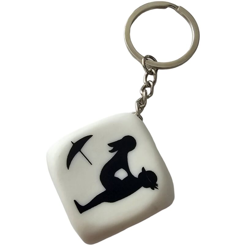 DIABLO PICANTE - PORTACHIAVI DADO BIANCO CON POSE – Accessori