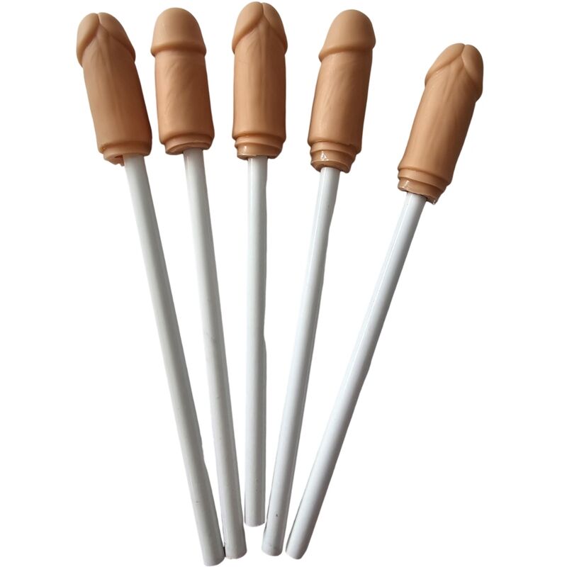 DIABLO PICANTE - 5 MATITE CON PUNTA DEL PENE NATURALE – Cannucce sessuali divertenti